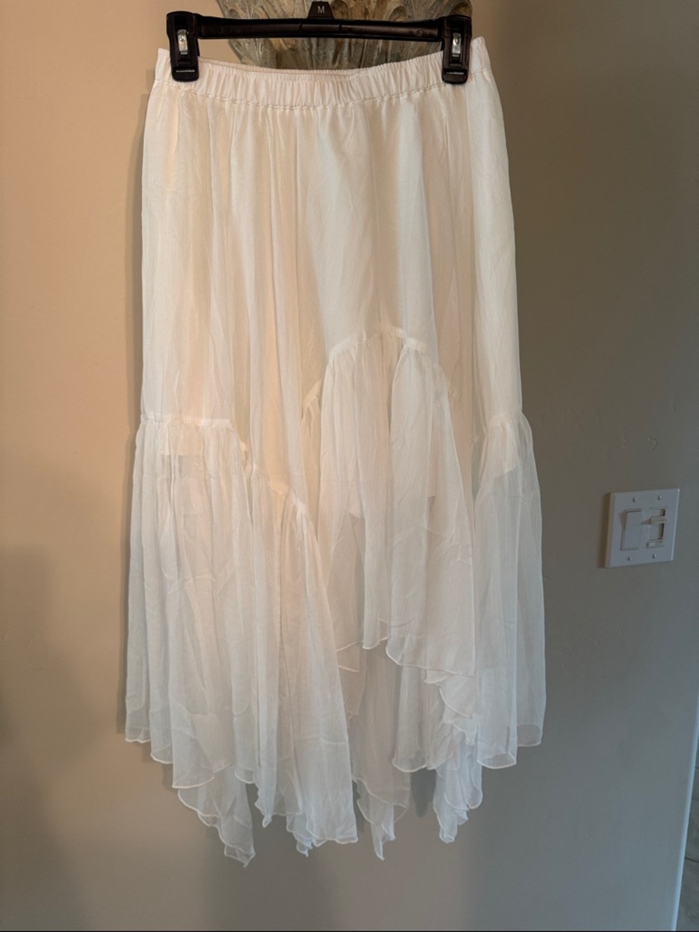 White Tiered Chiffon Maxi Skirt